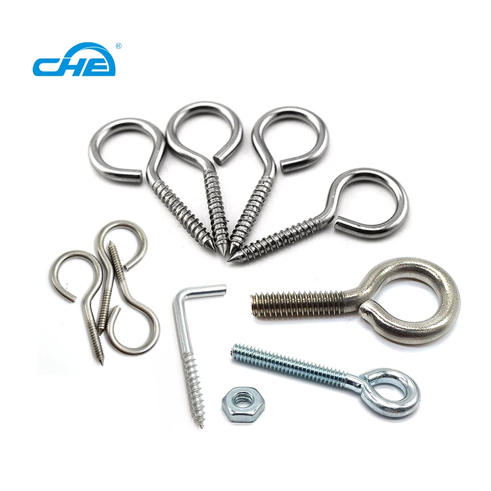 Carbon Steel Zinc Plated Open Eye Screws / Hook Screws - China Hook Screw