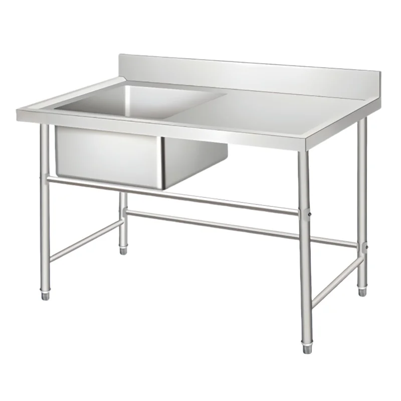 mesa com pia dupla em aço inoxidável 201/304