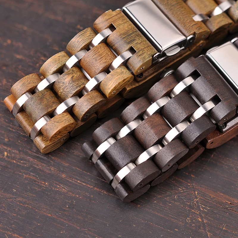 Quickshipment BOBO BIRD Elegant Wooden Watch Square Ladies Wrist Watch Custom Wood Watch Women