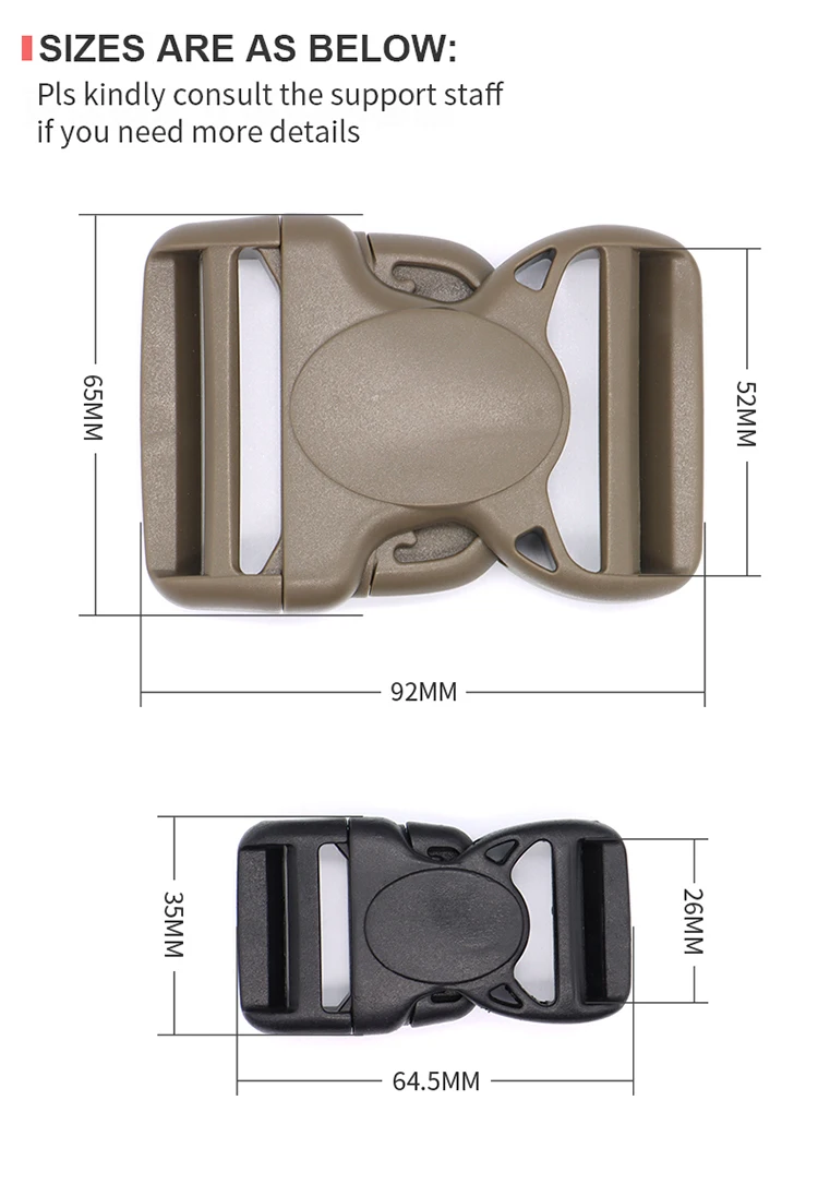 Kjm Customized Logo 20mm 25mm 38mm 50mm Tactical Adjustable Plastic