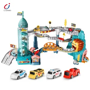 Chengji Children's Assembled Diy Racing Cars Track Parking Lot Toy Building Garage Child Toy Rail Race Car Slot Track Sets Toy
