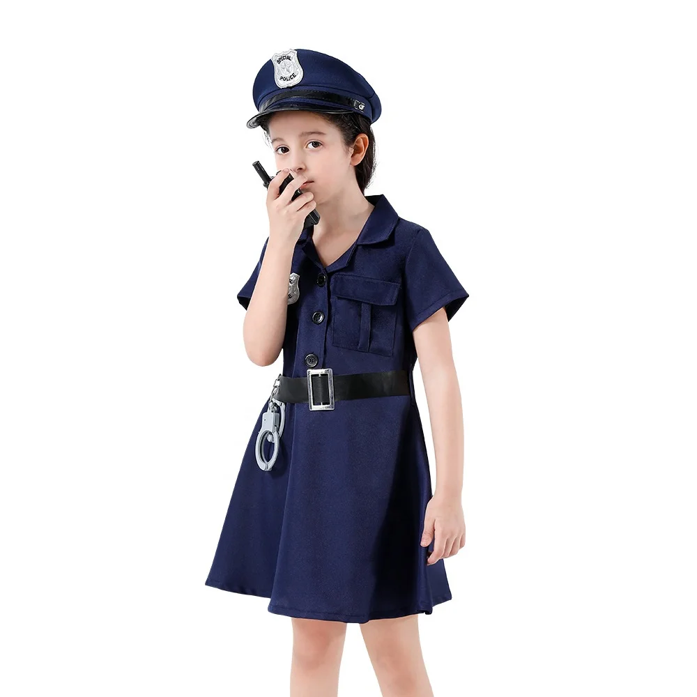 Gortykor Girls Police Officer Costume - Cop Dress Up Set With Dress, Cap, Belt & Accessories - View #9