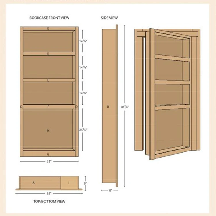 Prettywood Modern House Interior Bookshelf Door Design Invisible Secret Room Solid Wooden Book Shelves Door Hidden Bookcase Door manufacture