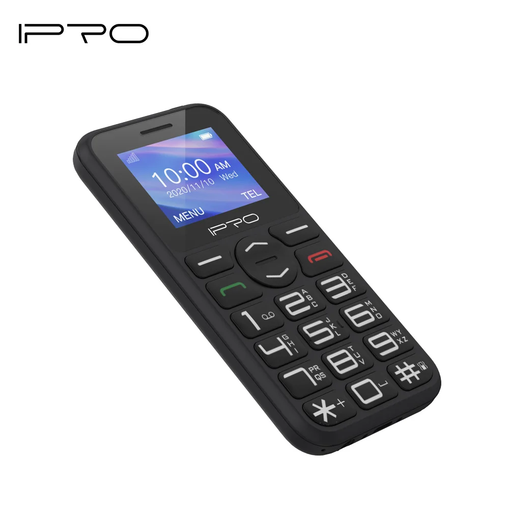 High Quality IPRO F183 Simple Elderly SOS Big Button 2G GSM 3G WCDMA 850 1900 Us Version Mobile Cell Phone Made in China