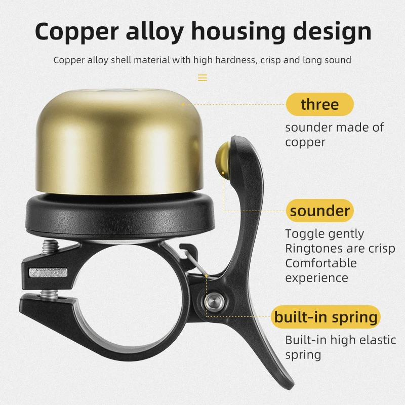 Велосипедный колокольчик ROCKBROS для Airtag супер громкий горный велосипед в стиле ретро медный велосипедный Звонок