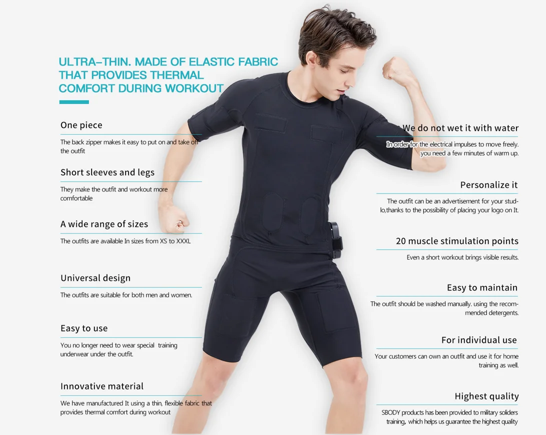 Ems Wireless Fitness Electro Stimulation Suit Ems Underwear Ems