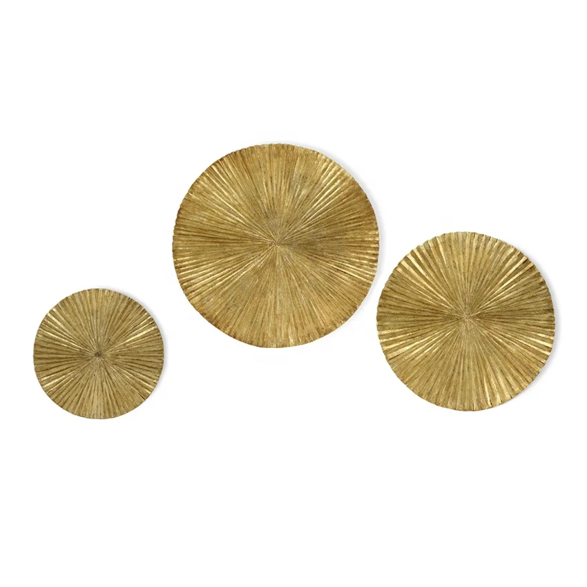 Custom High End  Resin Round Decorative Ring Wall Decor Gold foil 3 Sizes For Interior Decor