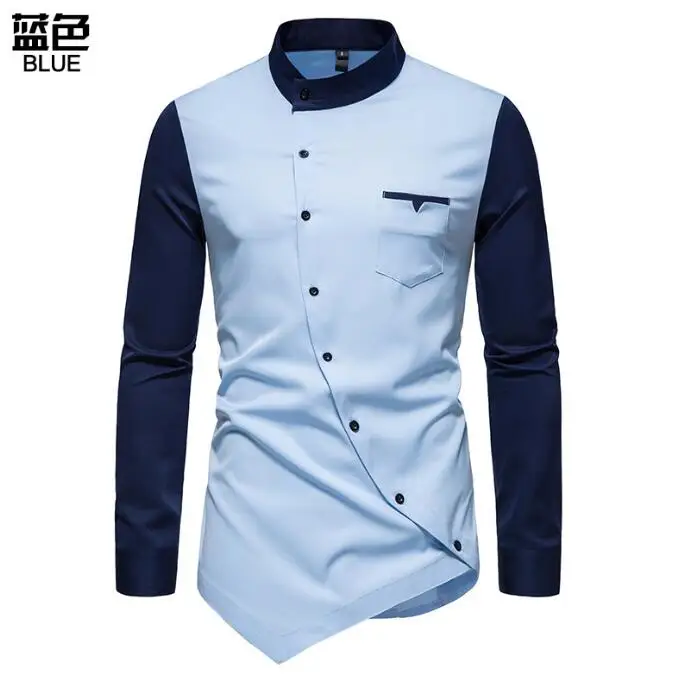 European Size Youth Button Colorless Long-sleeved Casual Shirt Large ...