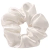 Coletero de seda blanca para el cabello, tipo scrunchie, de 4 cm.
