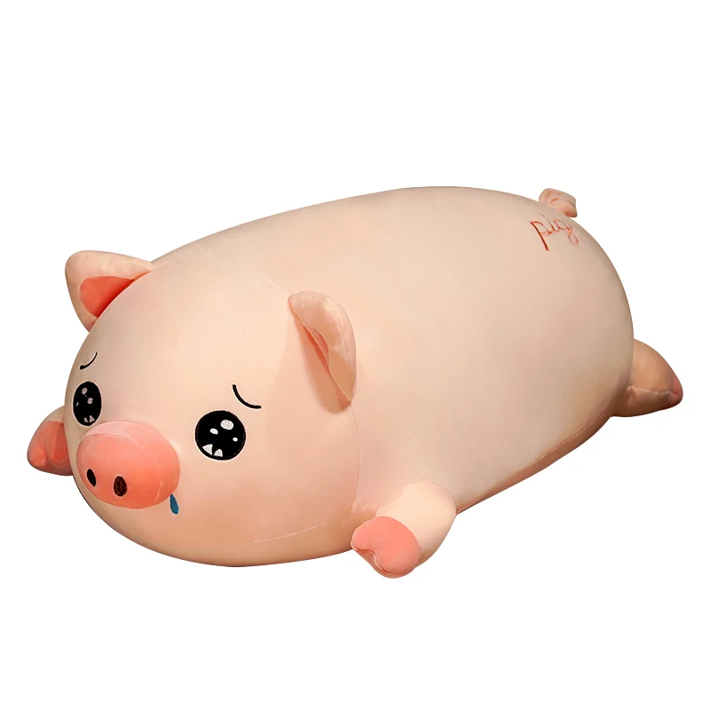 Coussin Peluche Cochon Doux 60x30cm - Décoration Chambre, Oreiller Câlin | Cadeau Enfant, Adulte, Stylé Et Confortable