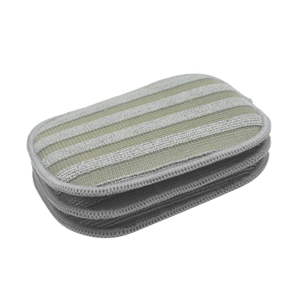 Mesh Sponge Foam Scouring Double Sided Microfiber Dish Washing up Kitchen Cleaning Pad Sponge
