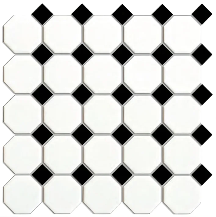 八角形モザイク 55.8x60.4mm/23x23mm メッシュシート磁器モザイク