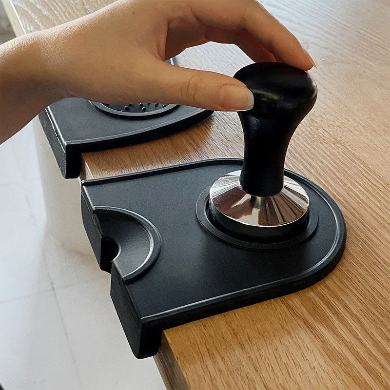 Modern Design Rectangle Silicone Coffee Mat Eco-Friendly Anti-Slip Compression Seat Handle Pad Waterproof Press Powder Factory