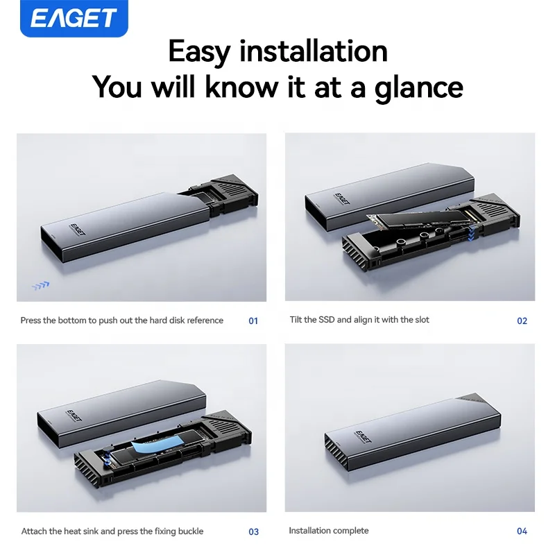 EAGET SE630N SSD Enclosure - 10gbps Aluminum Case for up to 8TB