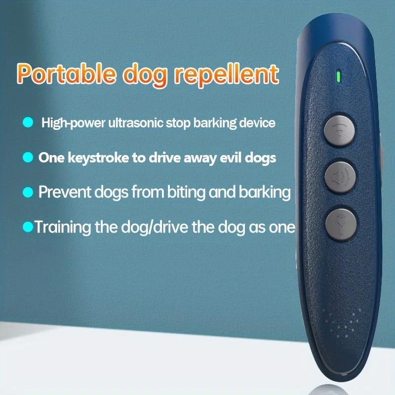 Smart Home Product Electronic LED Ultrasonic Dog Repeller Anti-Barking Control Device with Battery Operation Dog Training Tool