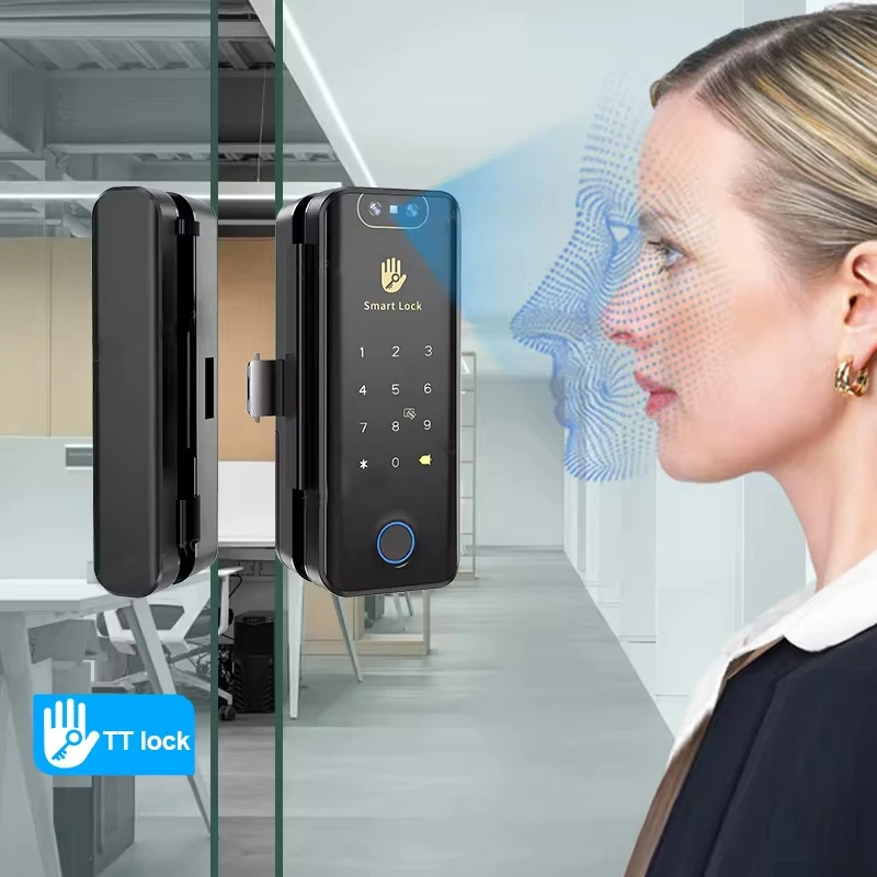 3D Facial Recognition Smart Glass Door Lock - Secure & Convenient
