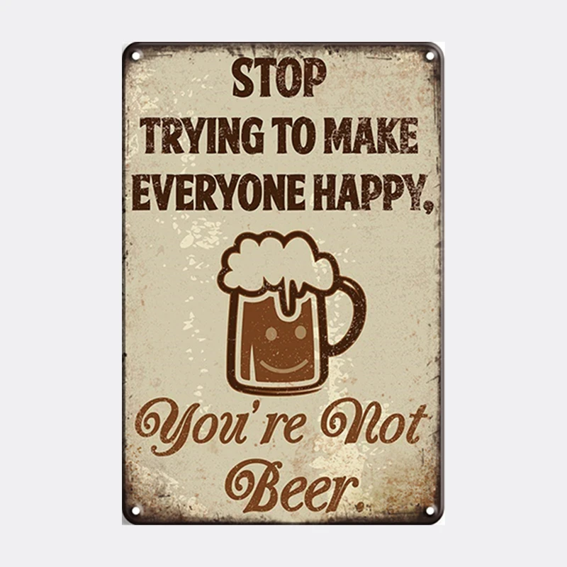 Beer Make Everyone Happy wall bar Crafts printing retro sign vip lounge Vintage metal Poster logo tin car plate sale