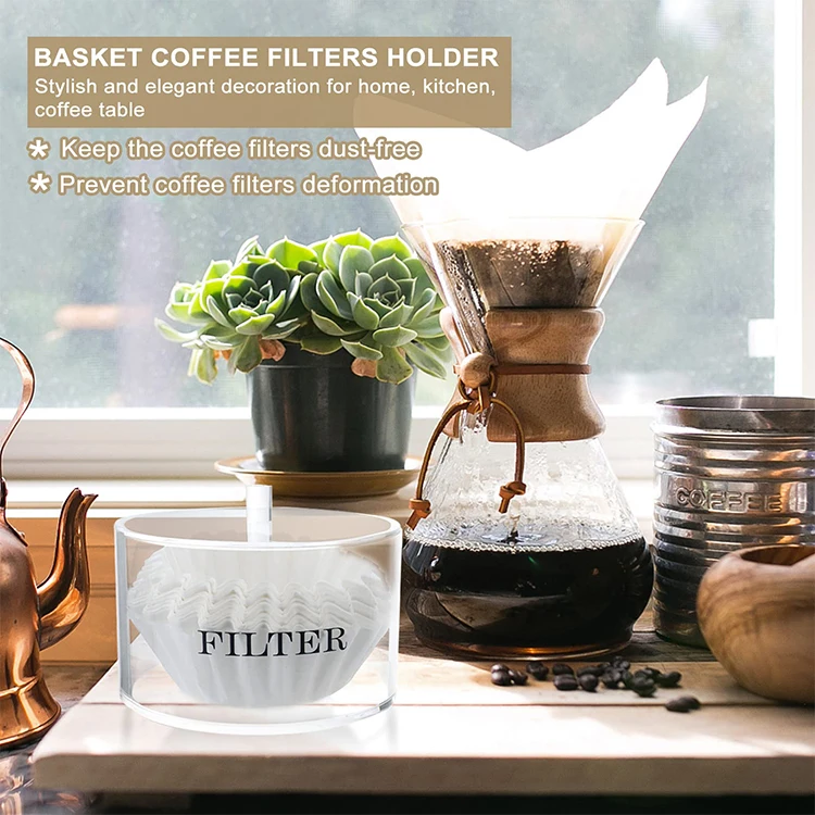 Coffee Filter Dispenser For Counter Coffee Filter Holder Storage Paper