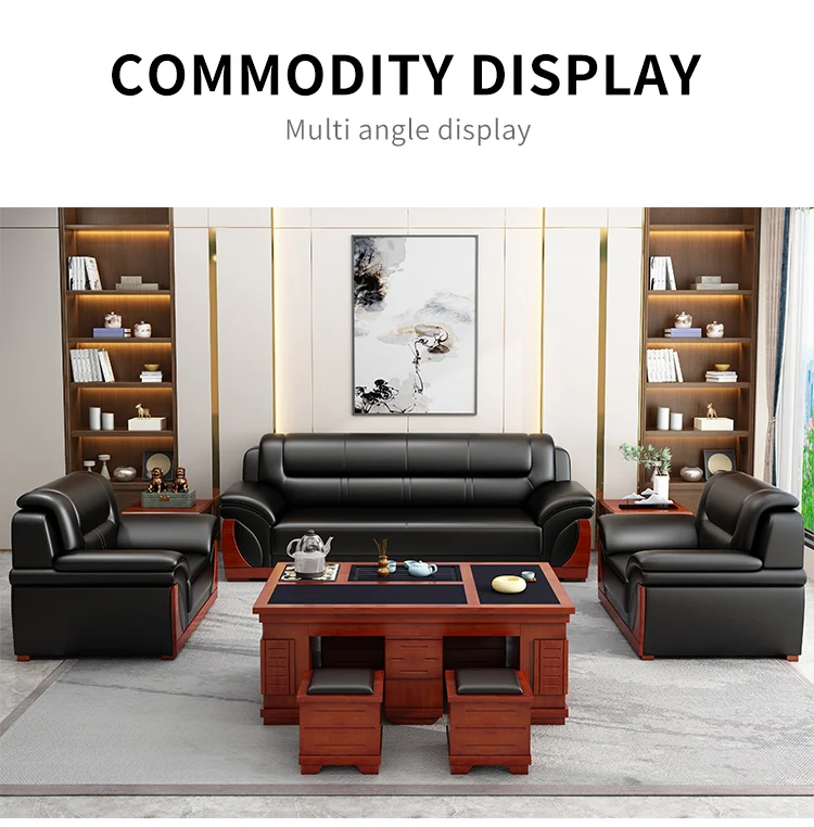 Hot Selling Latest Design Leather Office Sofa Sets Factory New Style