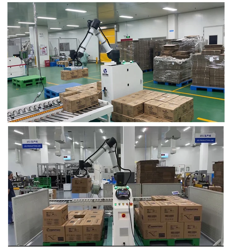 Collaborative Box Installation Manufacture Quality 25kg 6-Axis Collaborative Palletizing Carton Box ...
