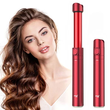 2 in 1 travel Hair Straightener and Curler retractable portable Curling Wand Ceramic Curved Telescopic Curling Iron