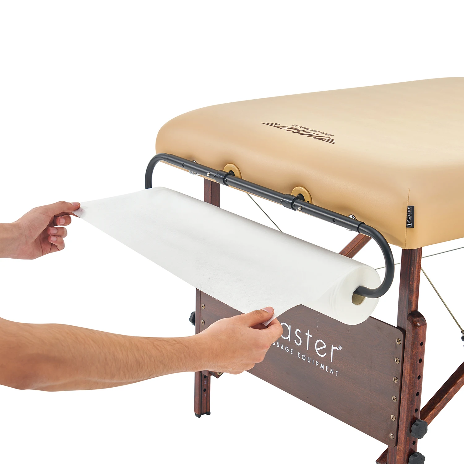 Master Massage Papierrollenhalter Aus Metall – Schwarz, Für Rollen Von 61 Bis 76,2 Cm Breite, Mit Gummiband