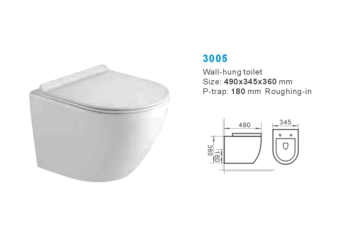 Sanitary Ware Shape Western Toilet Wall Mount Toilets Middle East Factory Cheap Wall Hung Toilet