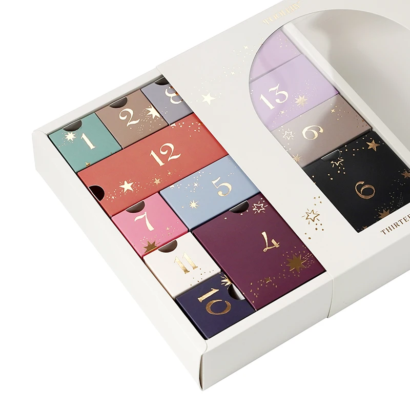 Custom 12 24Days Countdown Blind Box Empty Advent Calendar Box with Custom Size Printing