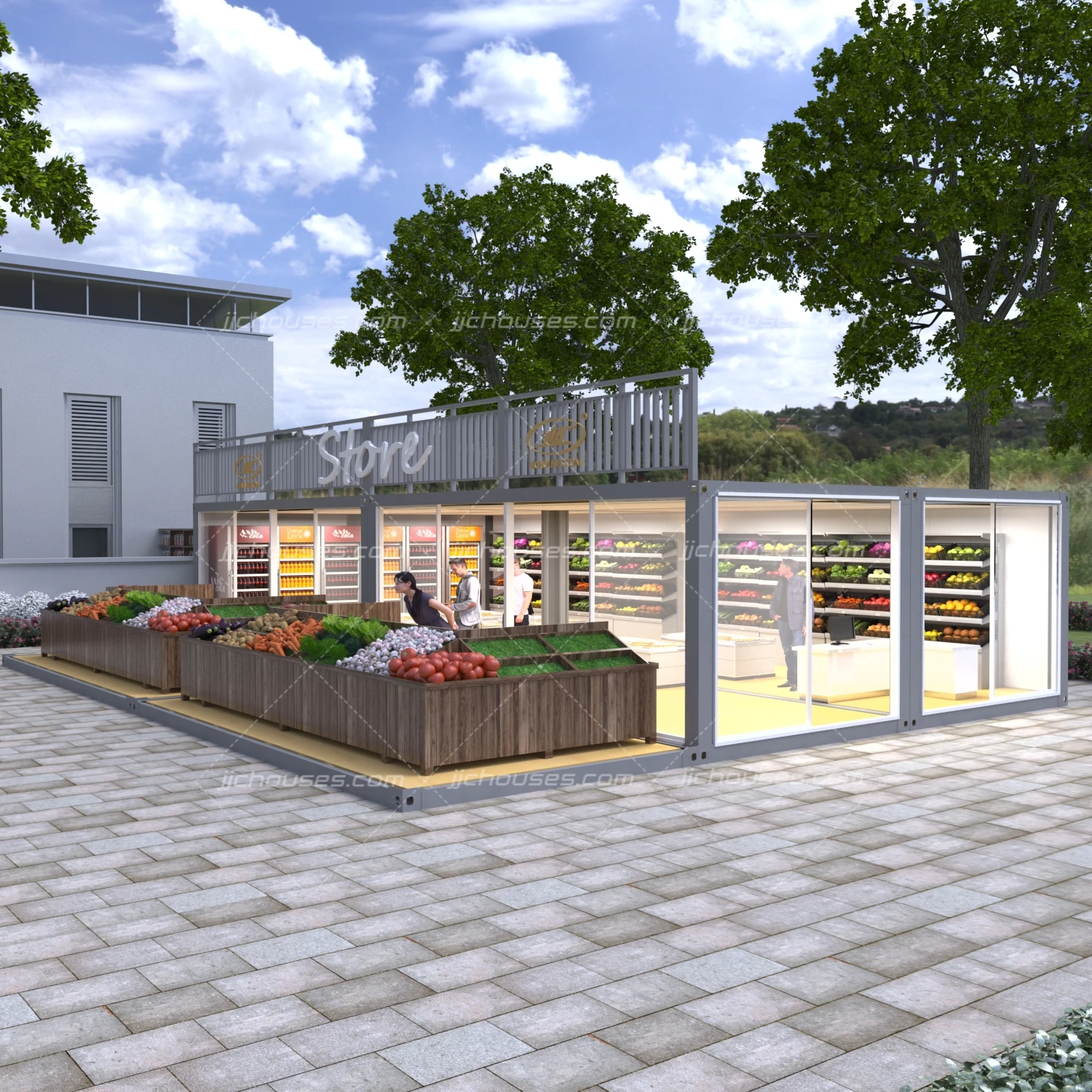 Structure 2 Storey Prefab House Building Clothing the Commercial ...