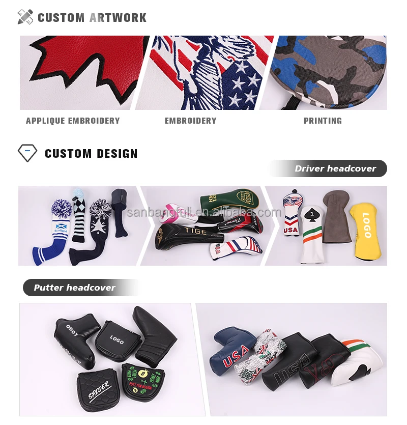 Customized New Funny Custom Golf Driver Headcover Golf Club Head Covers