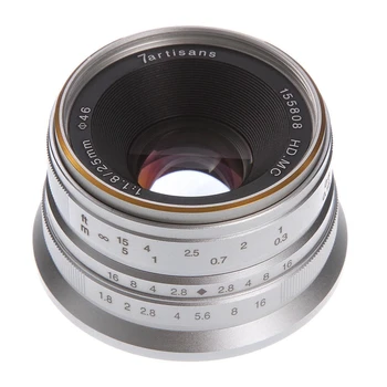 7Artisans 25mm F1.8 APS-C Wide Angle Prime Manual Focus Lens for E/FX/EOS-M/M43-Mount Sony A7 A9 A7II A5000 A5100 A6000