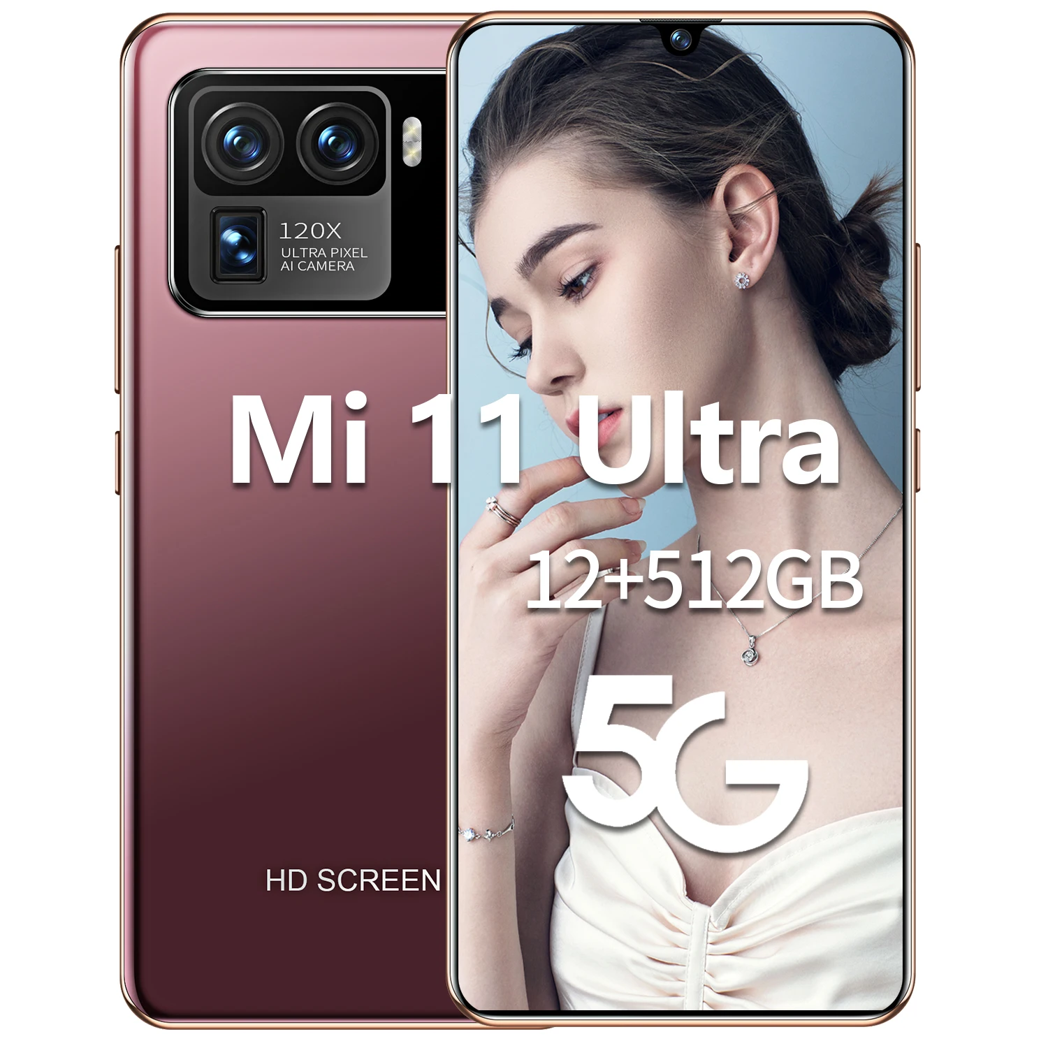 Новый телефон Mi11 u1tra Android смартфон 6,7 дюймов 12 Гб + 512 ГБ глобальная версия 5g, мобильный телефон с функцией 10-ядерный 6800 мА/ч, сотовый телефон