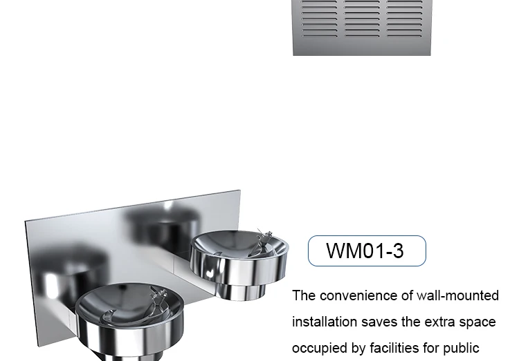 Wall Mounted Stainless Steel Space Saving Drinking Fountain Sink Drinking Station For Jail supplier