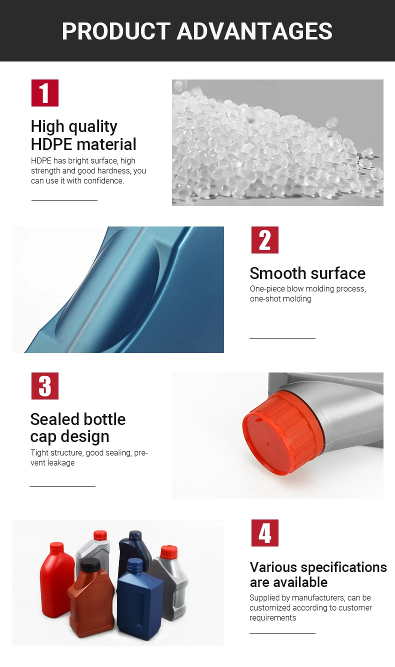 1 Liter Engine Oil Plastic Bottle Hdpe Empty Lubricant Oil Gasoline