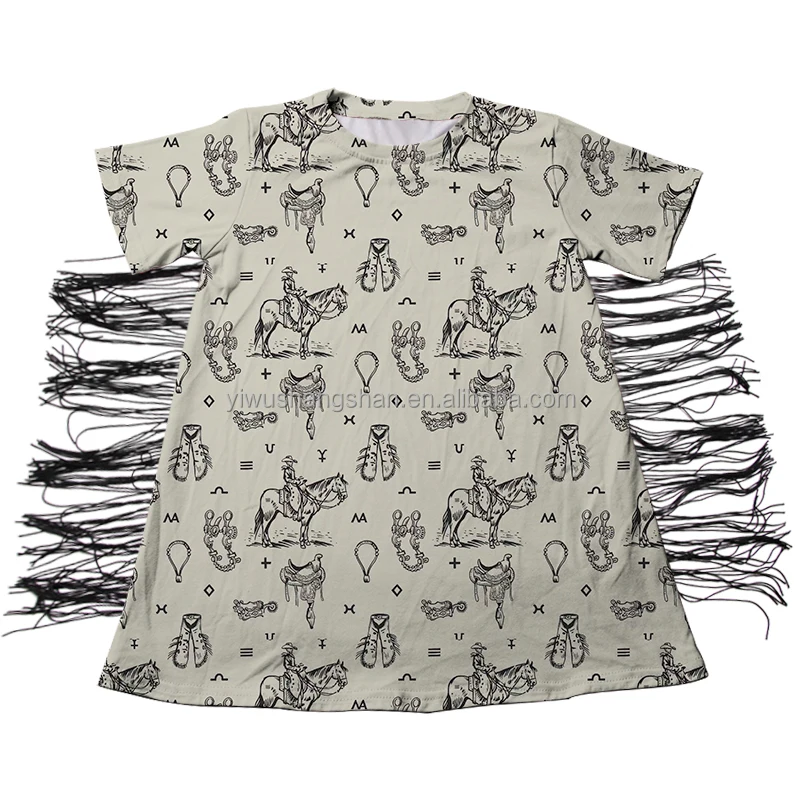 Wholesale Spring Summer Baby Girls T-shirt Dress Western Style