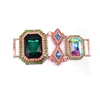 green and AB clear color plating rose gold