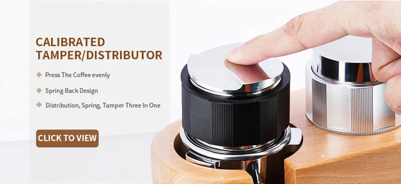 Sonline Tamper de café de doble cabeza 58 mm distribuidor café café polvo martillo altura ajustable accesorios de café 
