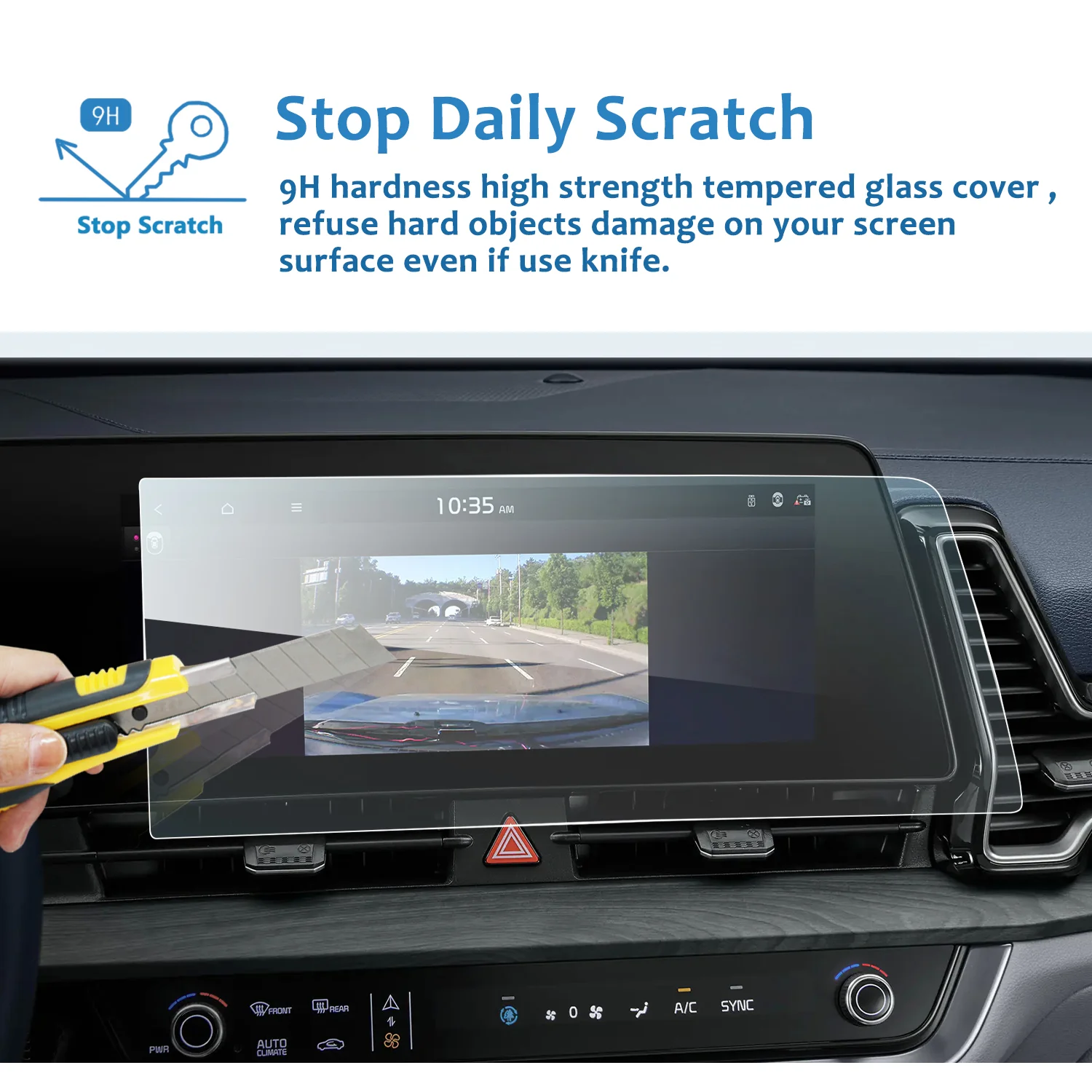 GAFAT Pellicola Vetro Temperato Per Kia Sportage NQ5 2022-2025 - Protezione Schermo Navigazione 9H Antigraffio - Foto 8