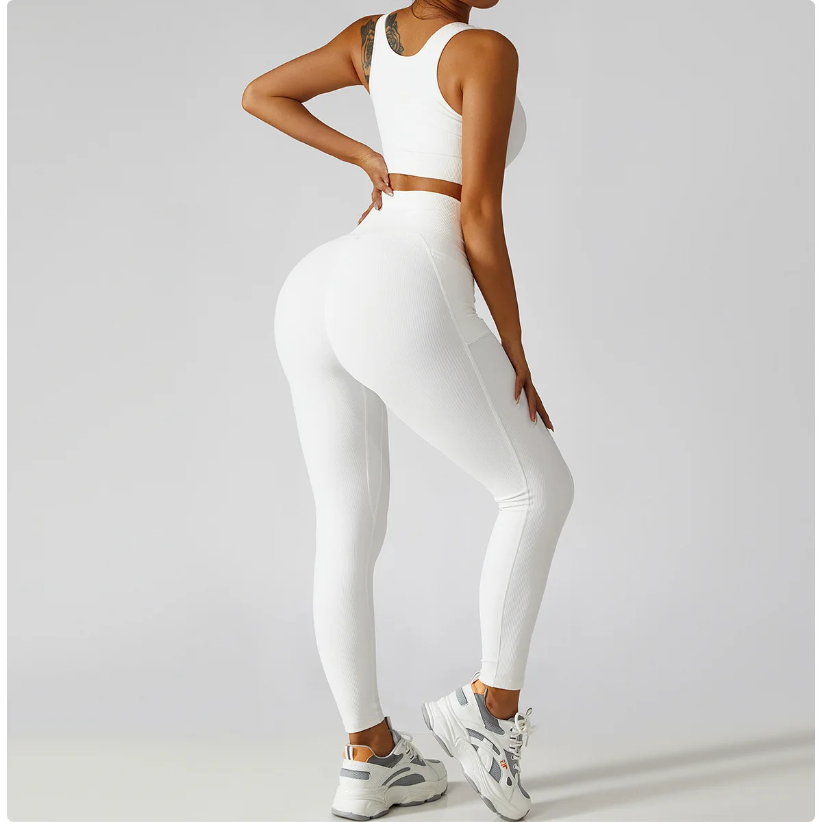 Push Up Rib No Embarrassment Line Yoga Pants Summer High Waist Hip Lift