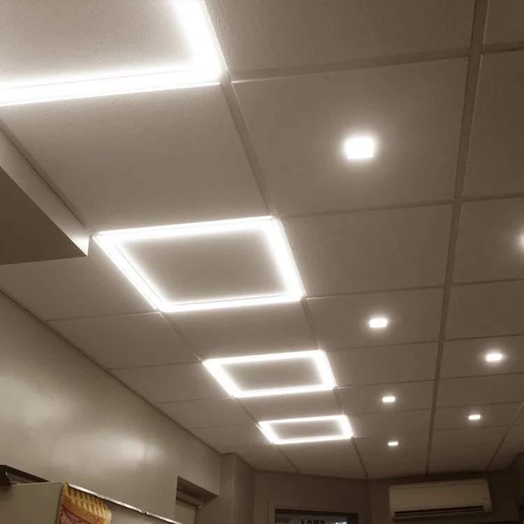 Customize Ceiling Recessed Backlit Frame 603X603 603X1213 2X2 40 Watt 42W 60W Aluminum Led Panel Light for 60X60 Led Panel Light