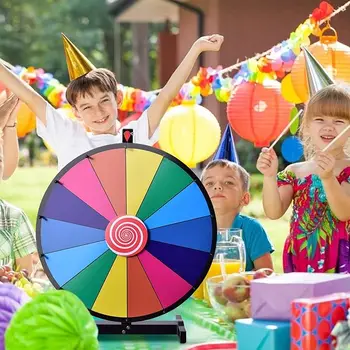 24inches Manufacturer Customization Colorful Tabletop Spinning Prize Wheel Game Lucky Draw of Fortune for Party and Promotion