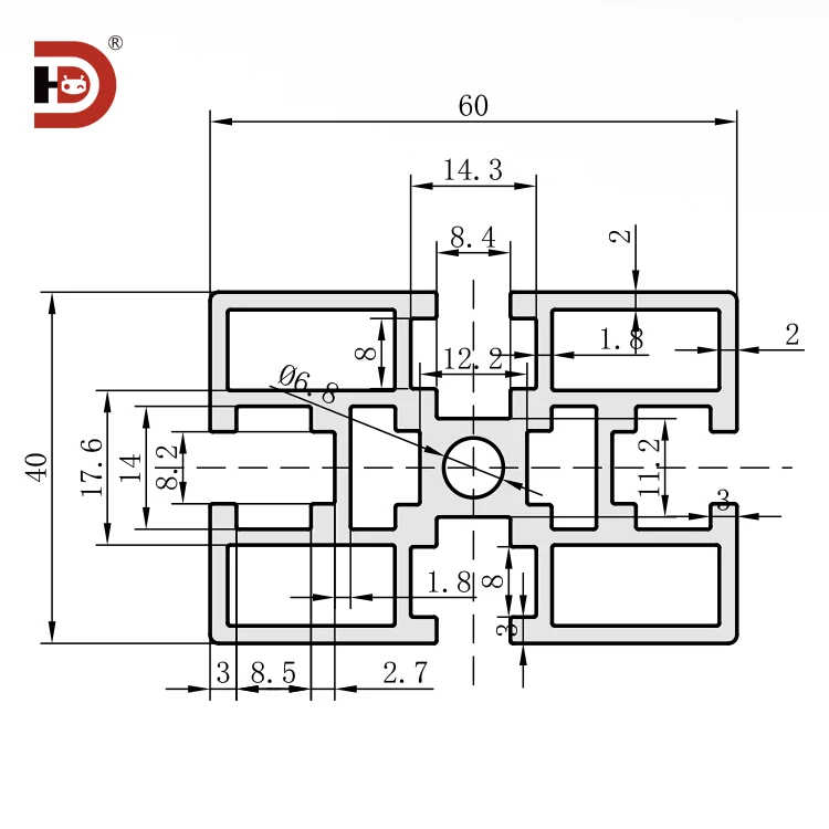 product industrial extruded aluminum profile 4060 wall thickness 20 30 suitable for assembly of thick heavy equipment-3