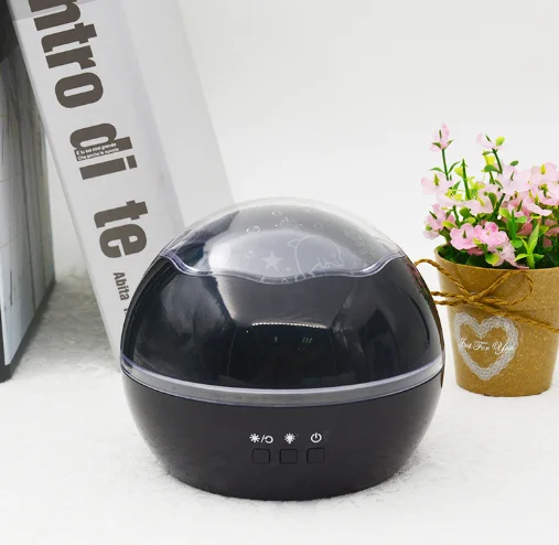 Small Ball Colorful Flashing Star Projector Lamp 3D Illusion Star Night Light Rotating USB Projector