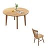 100cm round table with 4 Windsor chairs (natural wood color)