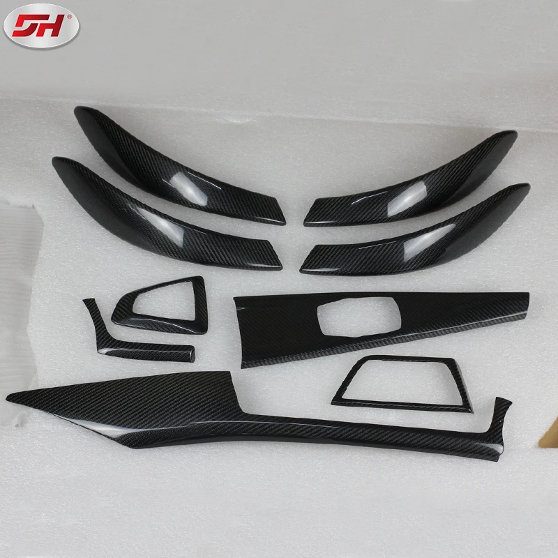 1PC Dry carbon fiber Auto Accessories Interior Trims Instrument panel right long strip For BMW 3 Series F30/F35 2013-2016