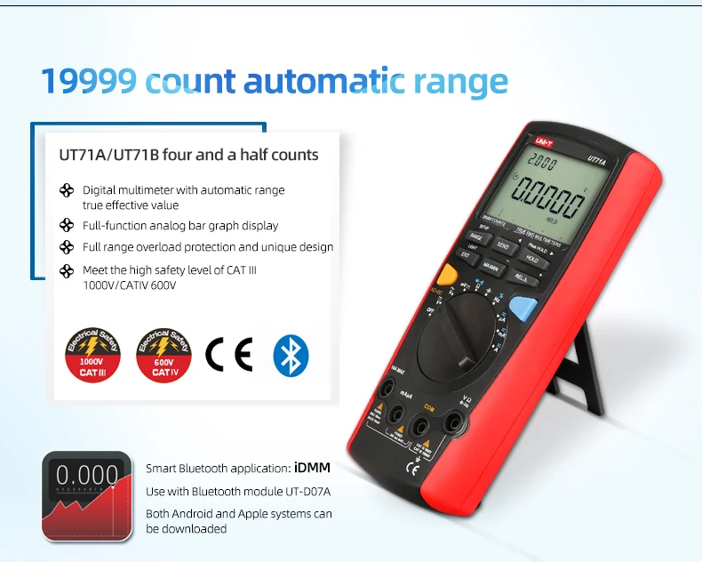 Unit Ut71e True Rms Industrial Grade Wireless Digital Ac Dc Multimeter