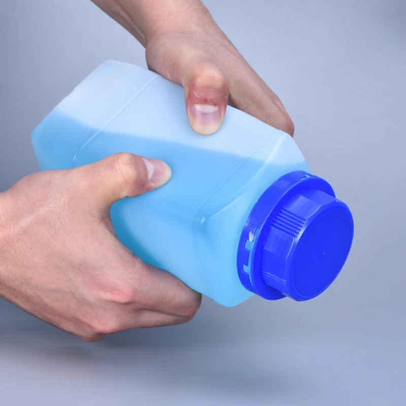 Empty 250 ML 500 ML 1000 ML Wide Mouth Reagent Plastic Square Bottle With Inner Cap