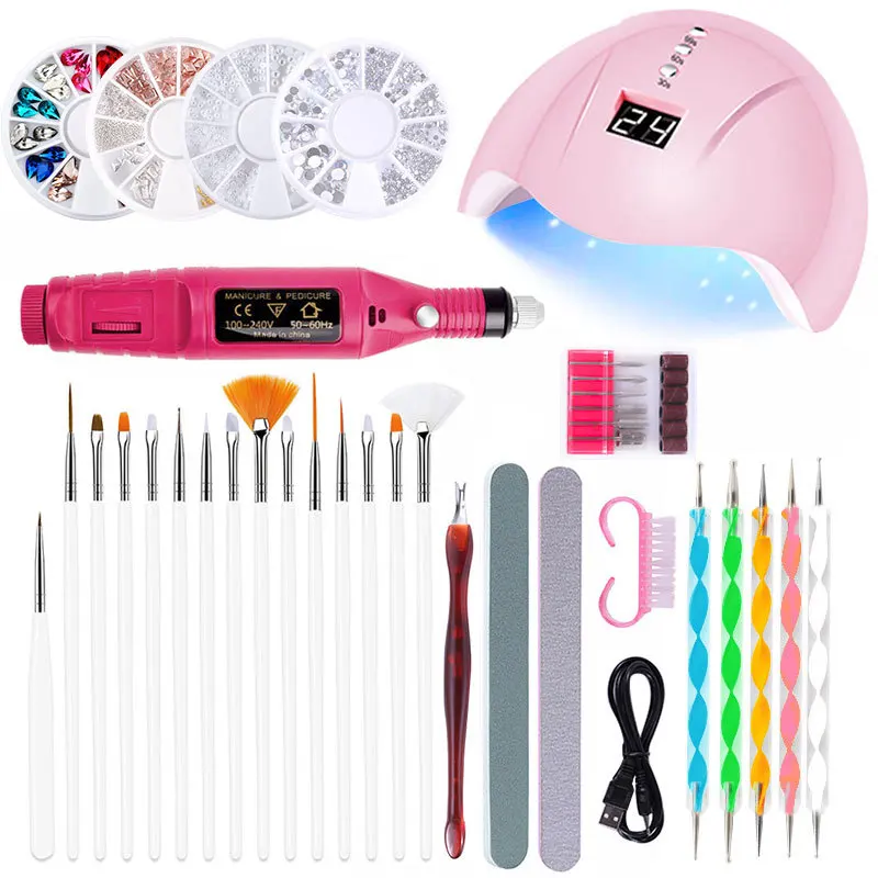 Nail Tools Manicure & Pedicure Set 3D Nail Art Tool Kit with Brush