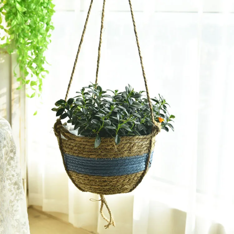 Garden Indoor Outdoor Plant Macrame Hanger Flower Pot Holder Hanging Rope Basket 
