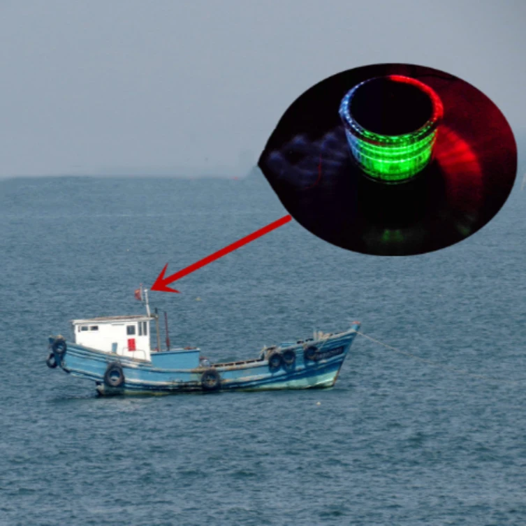 Solar Yacht Lamps Dock Navigation Signal Marine Navigation Light Boat GPS Stern Allround Starboard Approach Lamp